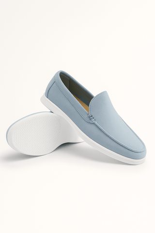 Ernstjan Loafers weiße Sohle Wildleder - Loafers - Himmelblau - Müller Mode
