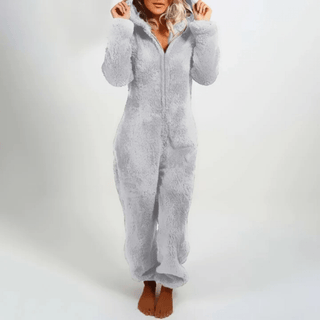 Eudora - Flauschiger Winter - Jumpsuit - Jumpsuits - Grau - Müller Mode
