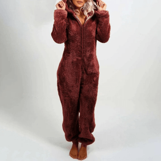 Eudora - Flauschiger Winter - Jumpsuit - Jumpsuits - Weinrot - Müller Mode