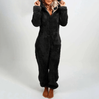 Eudora - Flauschiger Winter - Jumpsuit - Jumpsuits - Schwarz - Müller Mode