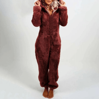 Eudora - Flauschiger Winter - Jumpsuit - Jumpsuits - Weinrot - Müller Mode