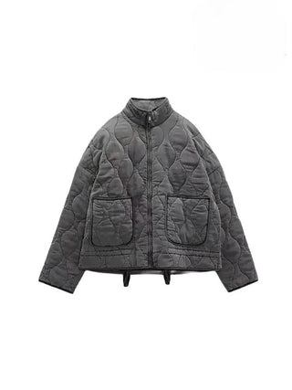 Eva Steppjacke Stehkragen mit Taschen - Leichte Jacken - Grau - Müller Mode