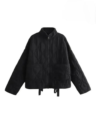 Eva Steppjacke Stehkragen mit Taschen - Leichte Jacken - Schwarz - Müller Mode