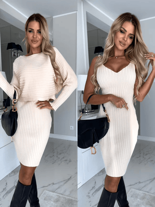 Fanny - Ärmelloses Kleid - Gratis Pullover - Kleider - Weiß - Müller Mode