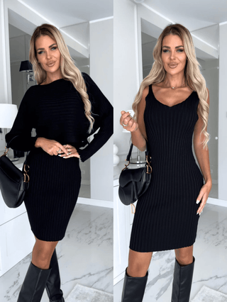 Fanny - Ärmelloses Kleid - Gratis Pullover - Kleider - Schwarz - Müller Mode