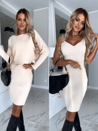 Fanny - Ärmelloses Kleid - Gratis Pullover - Kleider - Weiß - Müller Mode