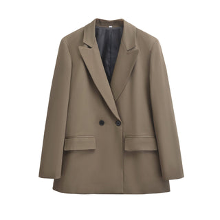 Fatima Blazer mit Reverskragen und Knöpfen - Blazers - Braun - Müller Mode
