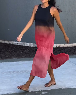 Fenja - Kleid - Farbverlauf - Ärmellos - Kleider - Rot - Müller Mode