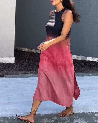 Fenja - Kleid - Farbverlauf - Ärmellos - Kleider - Rot - Müller Mode