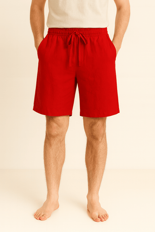 Ferdinand Kniehohe Shorts mit Elastikbund - Shorts - Rot - Müller Mode