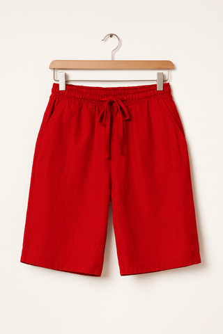 Ferdinand Kniehohe Shorts mit Elastikbund - Shorts - Rot - Müller Mode