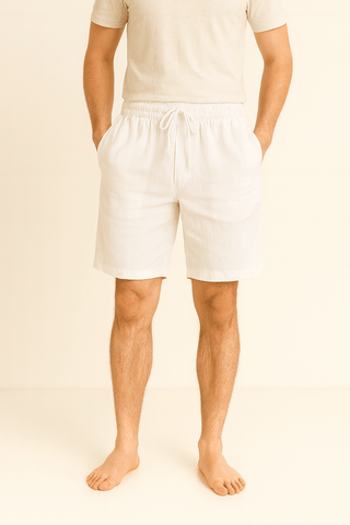 Ferdinand Kniehohe Shorts mit Elastikbund - Shorts - Weiß - Müller Mode