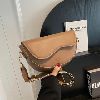 Fiona - Satteltasche aus Leder - Magnetklappe - Schultertaschen - Khaki - Müller Mode