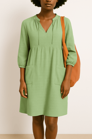 Franca Lockeres Hemdkleid - Kleider - Grün - Müller Mode