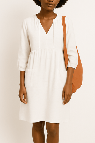 Franca Lockeres Hemdkleid - Kleider - Weiß - Müller Mode