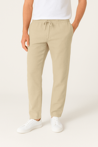 Frank Tapered - Hose mit Kordelzug - Hosen - Apricot - Müller Mode