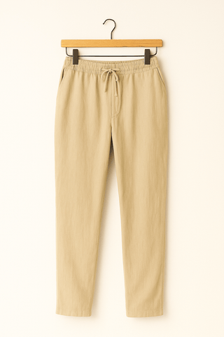 Frank Tapered - Hose mit Kordelzug - Hosen - Apricot - Müller Mode