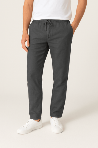 Frank Tapered - Hose mit Kordelzug - Hosen - Dunkelgrau - Müller Mode