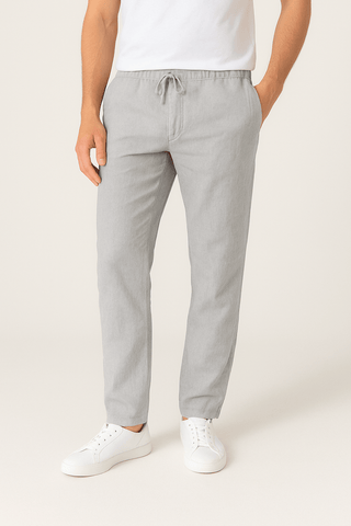 Frank Tapered - Hose mit Kordelzug - Hosen - Grau - Müller Mode