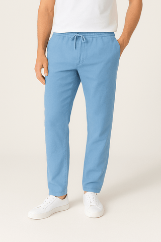 Frank Tapered - Hose mit Kordelzug - Hosen - Hellblau - Müller Mode