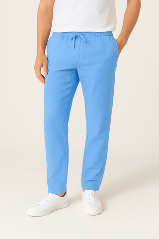 Frank Tapered - Hose mit Kordelzug - Hosen - Himmelblau - Müller Mode