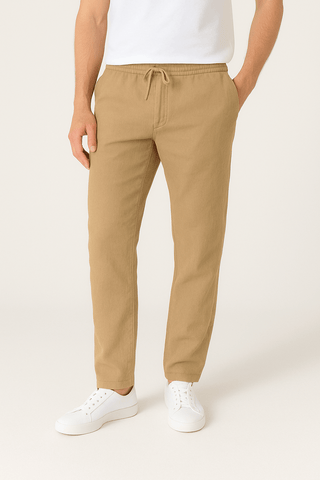 Frank Tapered - Hose mit Kordelzug - Hosen - Khaki - Müller Mode