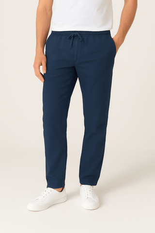 Frank Tapered - Hose mit Kordelzug - Hosen - Marineblau - Müller Mode