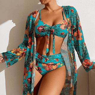 Freja - Bedrucktes Bikini - Set - Swimwear - Grau - Müller Mode