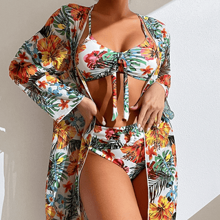 Freja - Bedrucktes Bikini - Set - Swimwear - Weiß - Müller Mode