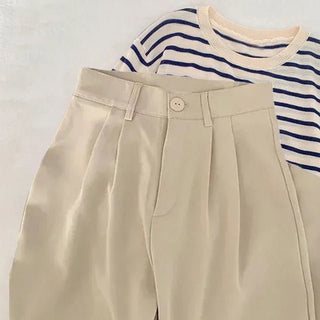 Frida Anzughose mit Bundfalten High Waist - Hosen - Aprikose - Müller Mode