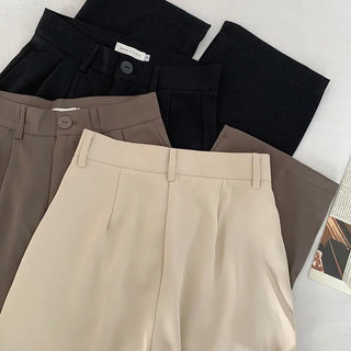Frida Anzughose mit Bundfalten High Waist - Hosen - Kamel - Müller Mode