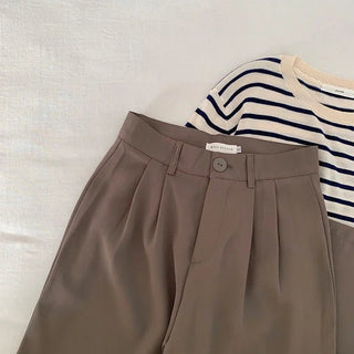 Frida Anzughose mit Bundfalten High Waist - Hosen - Kamel - Müller Mode