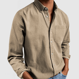 Fynn - Hemd - Langarm Reverskragen - Hemden - Khaki - Müller Mode