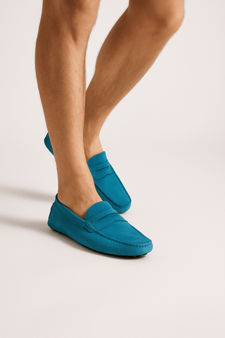 Gustaaf Wildleder Mokassin Loafer - Loafers - Ozeanblau - Müller Mode