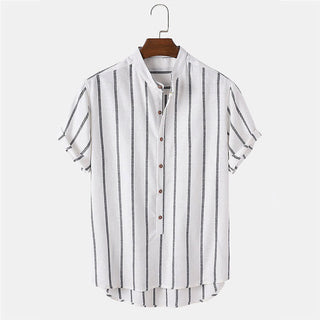Gustav Gestreiftes Kurzarmhemd mit Shorts Set - Sets - Weiß - Müller Mode