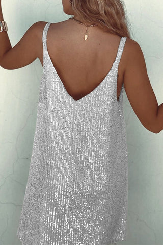 Gwyneth - Clubkleid - Funkelnder Pailletten - Stil - Kleider - Silber - Müller Mode