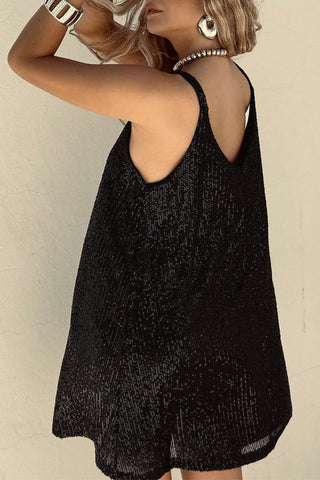 Gwyneth - Clubkleid - Funkelnder Pailletten - Stil - Kleider - Schwarz - Müller Mode