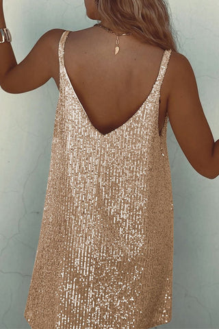 Gwyneth - Clubkleid - Funkelnder Pailletten - Stil - Kleider - Beige - Müller Mode