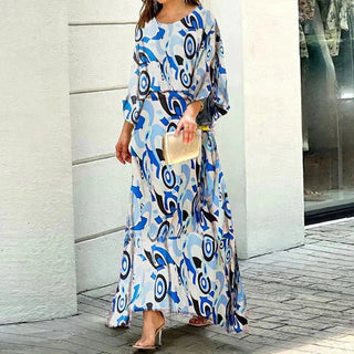 Hanna - Wirbelmuster - Maxikleid - Kleider - Dunkelgrün - Müller Mode