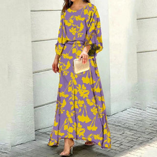 Hanna - Wirbelmuster - Maxikleid - Kleider - Gelb - Müller Mode
