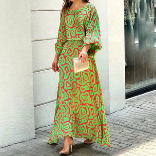 Hanna - Wirbelmuster - Maxikleid - Kleider - Hellgrün - Müller Mode