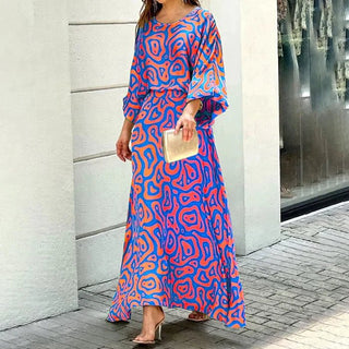 Hanna - Wirbelmuster - Maxikleid - Kleider - Lila - Müller Mode