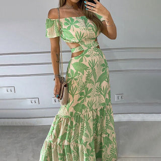 Hedi - Kleid - Off - Shoulder Ausschnitt - Kleider - Grün - Müller Mode