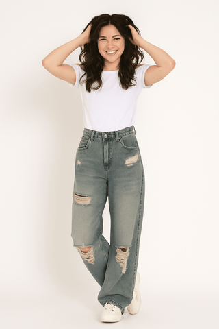 Helga Weitbein - Jeanshose Ripped - Jeans - Blau - Müller Mode