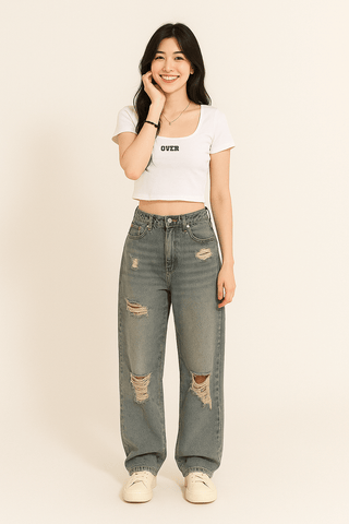 Helga Weitbein - Jeanshose Ripped - Jeans - Blau - Müller Mode