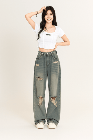 Helga Weitbein - Jeanshose Ripped - Jeans - Blau - Müller Mode