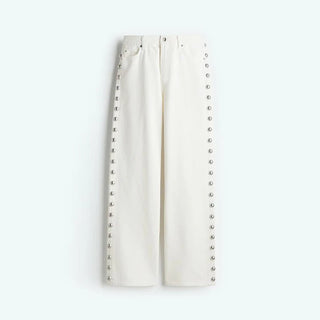 Hilda Weitbein - Jeanshose mit Perlenverzierung - Hosen - Weiß - Müller Mode