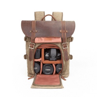 Huxley - Vintage - Kameratasche - Robustes Batik - Canvas - Rucksäcke - Dunkel Grau - Müller Mode