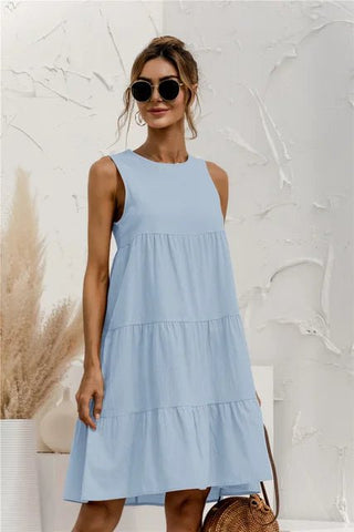 Ilka - Sommerkleid - Lässig knielang - Kleider - Blau - Müller Mode