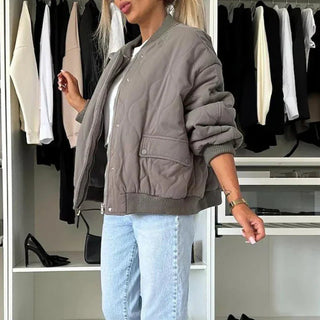 Isabell Gesteppte Bomberjacke mit Druckknöpfen - Jacken - Khaki - Müller Mode